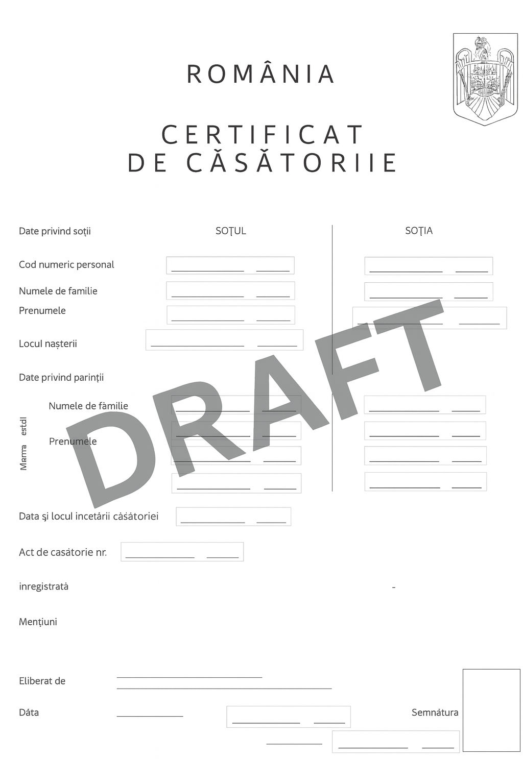 Traducere autorizata si legalizata certificat casatorie