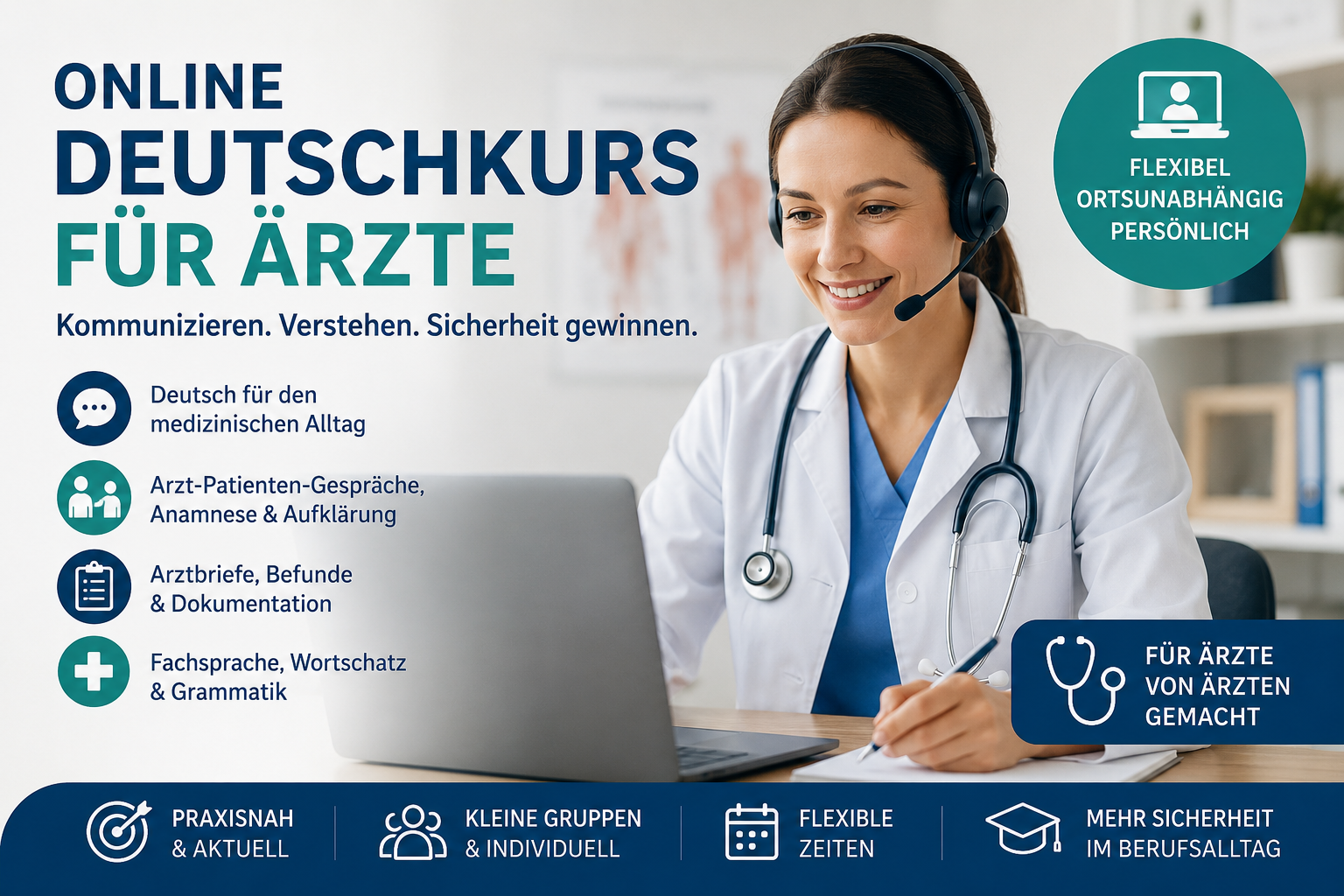 online Deutschkurse für Ärzte A1-C1